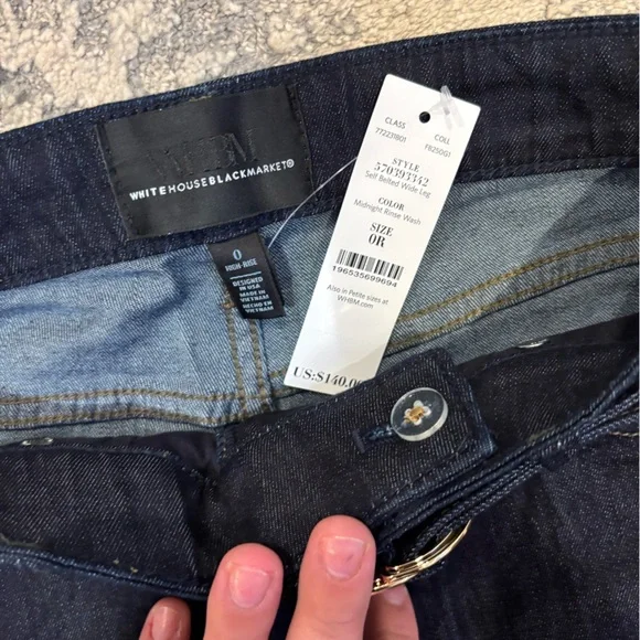 NWT WHBM High-Rise Belted Wide-Leg Jean